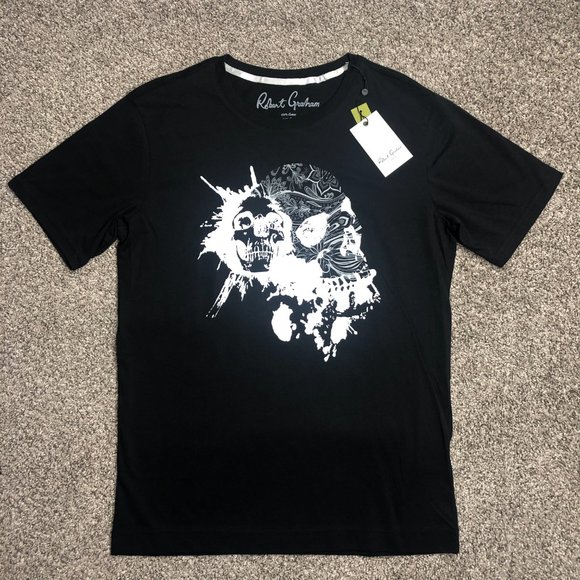New Robert Graham Paint Splatter Short Sleeve Classic Fit T Shirt Size Small - Picture 1 of 7